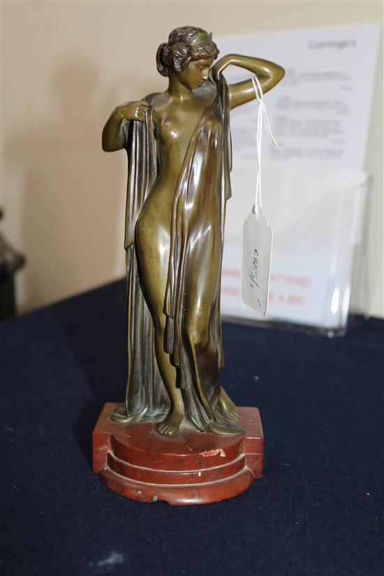 A bronze figure of a semi-clad figure - Phryné - Ernst Seger